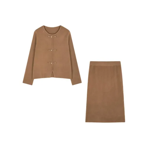 Mo Han Yi Mei Комплект с юбкой Женские Теплый Коричневый