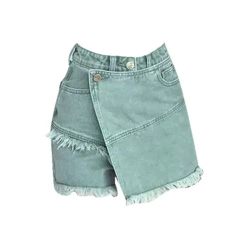 JUFU Джинсовые шорты Женские Pickled зеленый