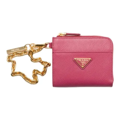 PRADA Saffiano Телячья кожа Кошелек Маленький Женский Розовый