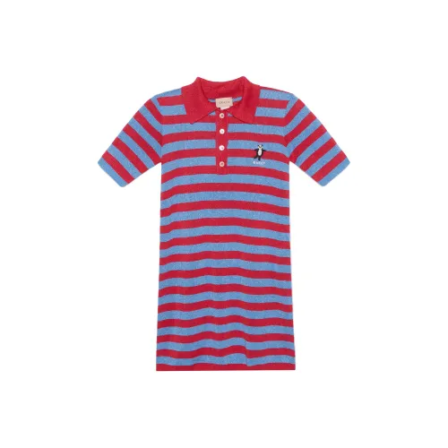 GUCCI SS23 Платье Детское Синий Красный