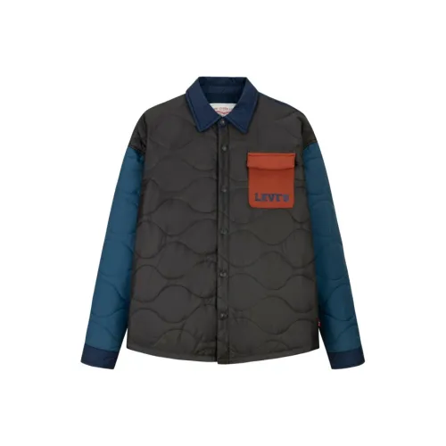 Levi's Хлопковый пуховик Грязно-серый Зеленый Подростки