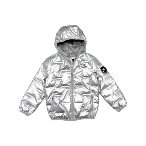 Nike Пуховик Серебряный Подростки