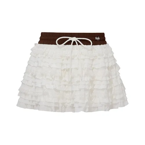 d'zzit Повседневные короткие юбки Женские Ecru