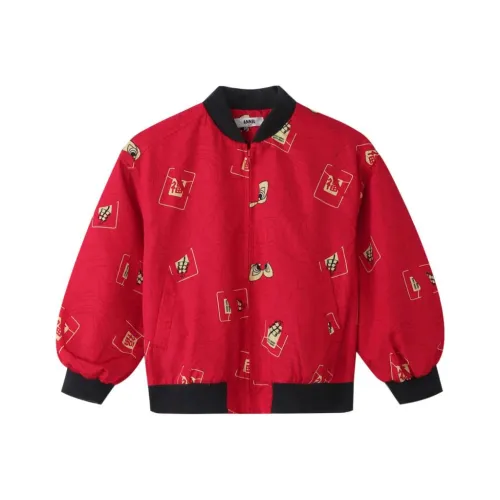 Annil Куртки Пальто Красный и Желтый Цветочный Подростки