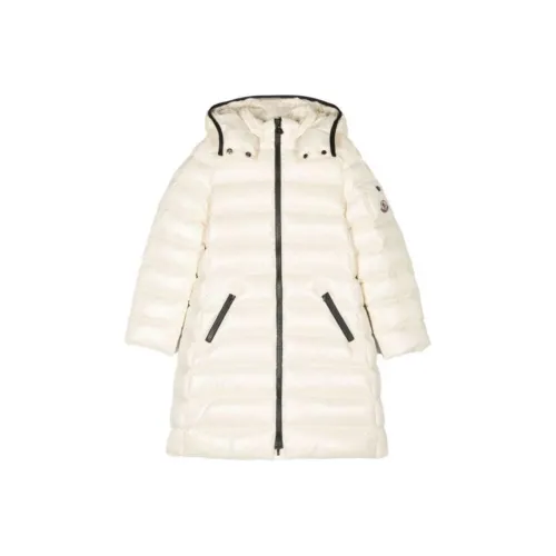Moncler Детская одежда Однотонный Молния С капюшоном Длинный рукав Белый Детский