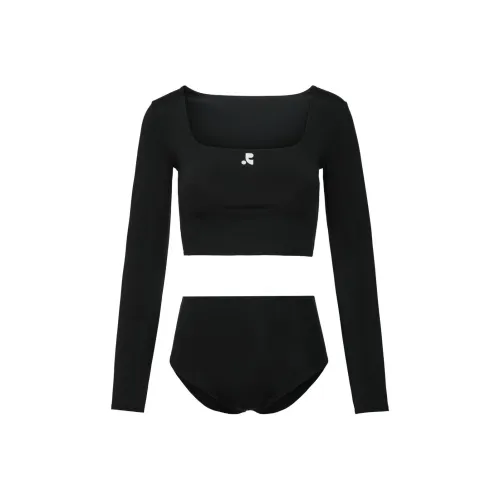 Rest Recreation Длинный рукав Бикини Комплект Купальный костюм Женский Черный Черный