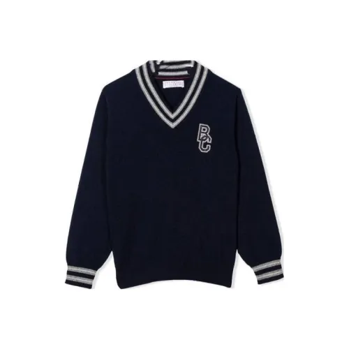 Brunello Cucinelli Морской синий Kids Свитеры