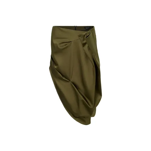URBAN REVIVO Повседневные короткие юбки Женские Зеленый Коричневый