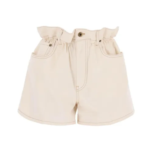 MIU MIU Джинсовые шорты Женские Бежевые