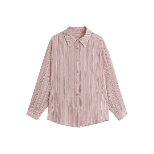 Inman Женские рубашки с розовыми полосами