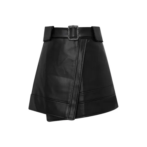 LULUALWAYS Повседневные короткие юбки Женские Черный