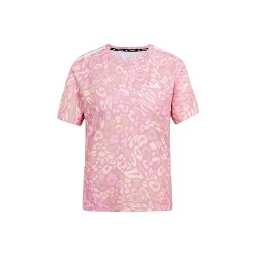 Adidas Own The Run3 Полосы Стандартная Рубашка Женская Розовая Коралловая