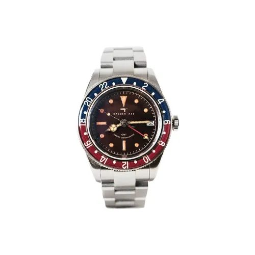 DAGGER Топор Автоматический Механический Механизм Нержавеющая Сталь Ремешок Часы Мужские Часы Кофейный Циферблат Часов