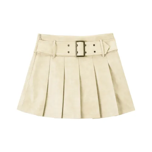 LEDIN Повседневные короткие юбки женские бежевый цвет верблюжий