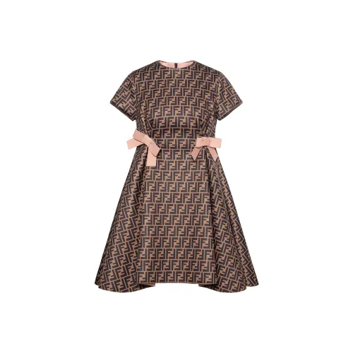 FENDI SS22 Короткий рукав Платье Умбра Детский