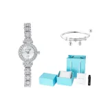 Серебряный корпус, серебристый циферблат, серебряная полоска (5002A)