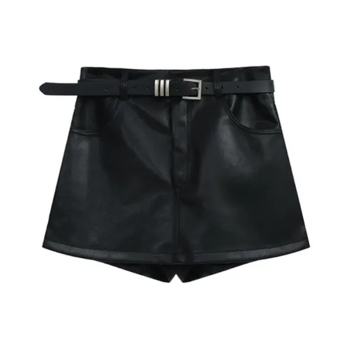 ETSE Кожаные короткие юбки Женские Черный