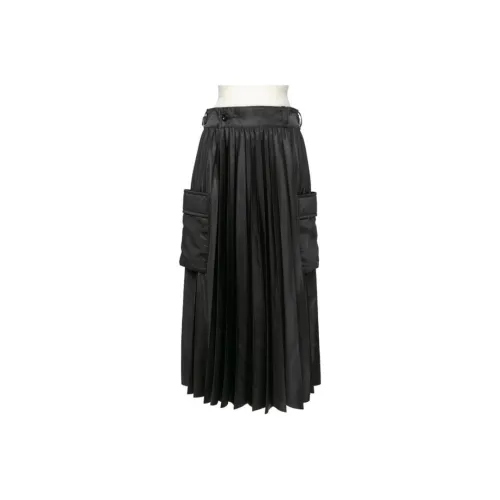 sacai Черная Женская Повседневная Длинная Юбка