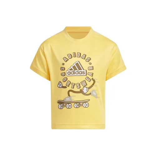 Adidas T-рубашка Светло-желтая Флуоресцентная для детей 3-7 лет