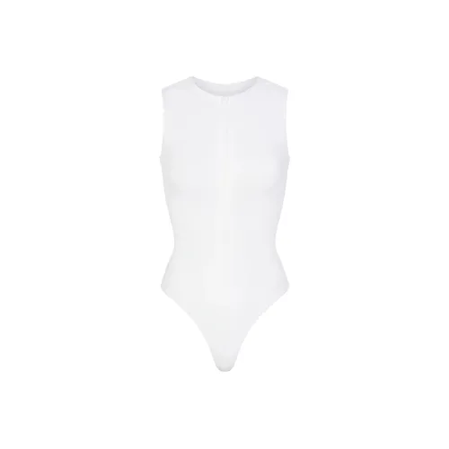 SKIMS Фирменный Плавание ZIP Передняя часть Без рукавов Ван-Пис Ван-Пис Купальник Женские Снег Снег