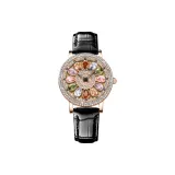 Поворот Удачи - Цветной горный хрусталь, черный ремешок