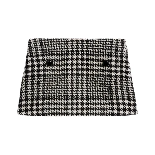 CELINE SS25 Повседневные короткие юбки Женские Черный белый