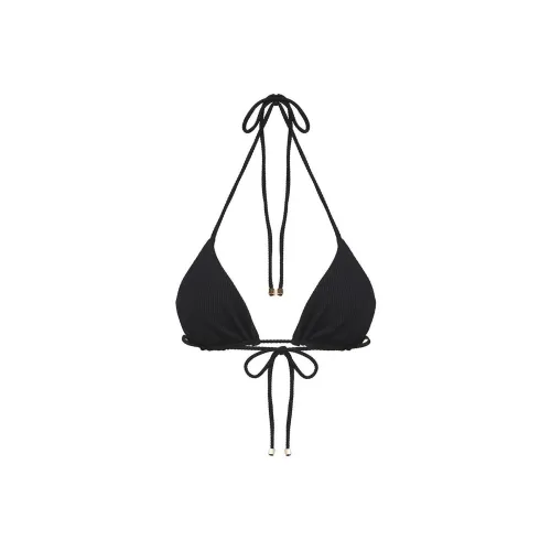 PRINCESS POLLY NEVAEH Треугольный Рифленный Топ Бикини Бикини Женский Черный Черный