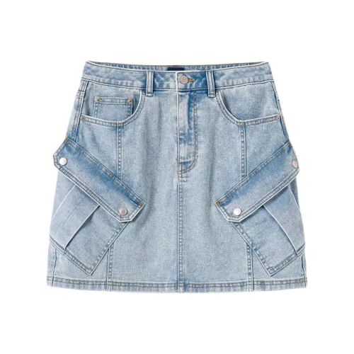 GAP co-brand Джинсовые короткие юбки Женские Светло-синие