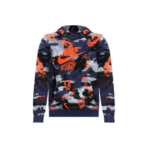 nike Детская одежда Printed Пуловер Толстовка Hoodie Морской синий Детский