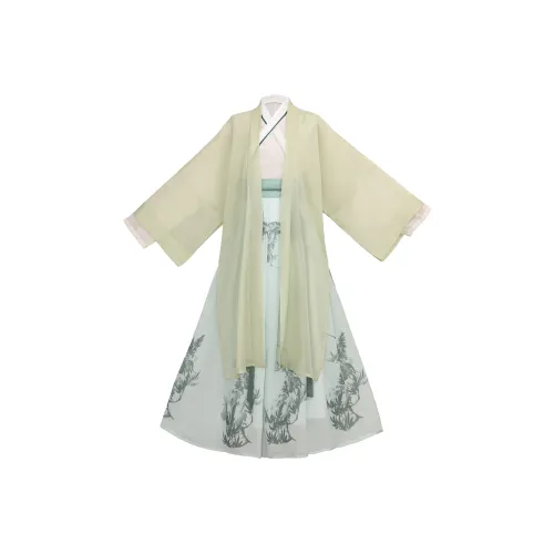 Женское платье Ханьфу из бамбукового зеленого