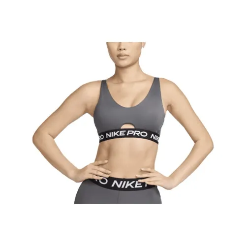 Nike Pro INDY Plunge Спортивное белье Женское Железо Серый