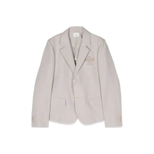 FENDI Детская одежда Letter Logo Вышивка Одиночный Длинный рукав Бежевый Детский