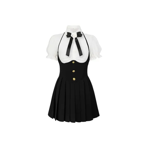 Одежда Наборы Рубашка+Юбка+Арочный Галстук Женская Униформа