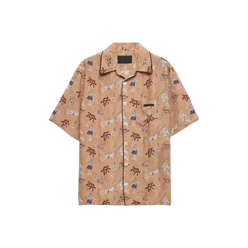 PRADA Коричневые Мужские Рубашки