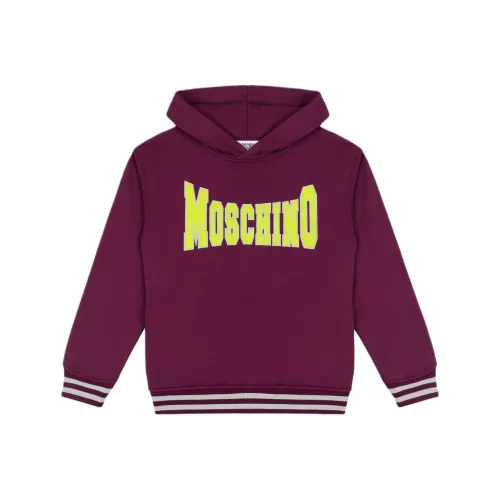 MOSCHINO FW23 VARSITY Толстовка Худи Регулярный крой Детский Бордовый