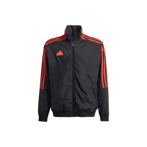 Adidas Куртки и Пальто Черный Ярко-Красный Подростки