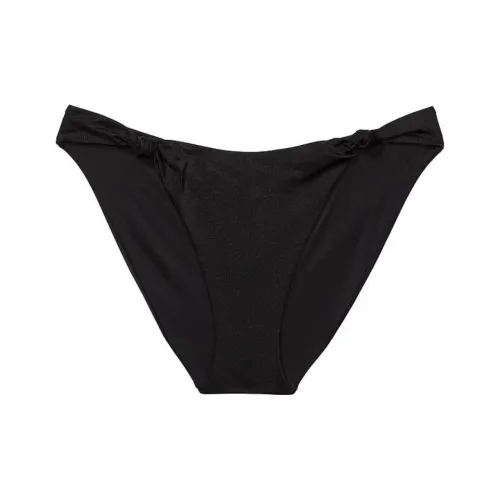 Victoria's Secret Розовый Узел Высокая Нога Бикини Низ Черные Плавки Женские Черный
