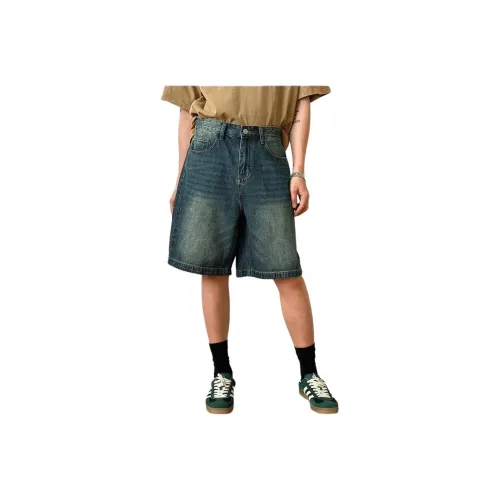 KVIV Blue Men's Denim Shorts KVIV Синий Мужские Джинсовые Шорты