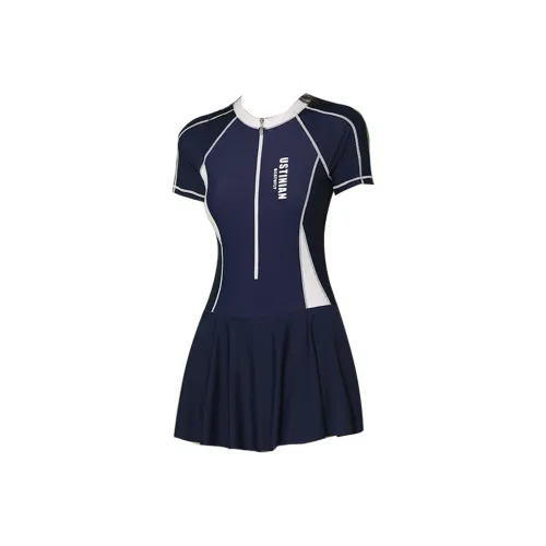 Hao Zhilang Темно-синий Женские Ван-Пис Купальники