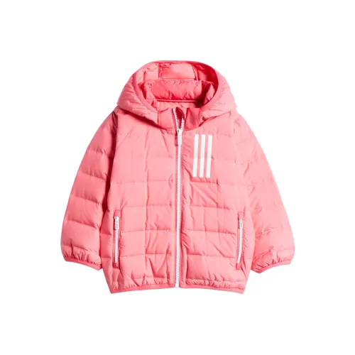 Adidas Пуховик Розовый Белый для малышей и детей дошкольного возраста