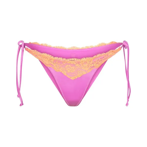 SKIMS Кружево Плавание Галстук Бикини Низ Плавки Женские Неоновая орхидея Неоновая орхидея