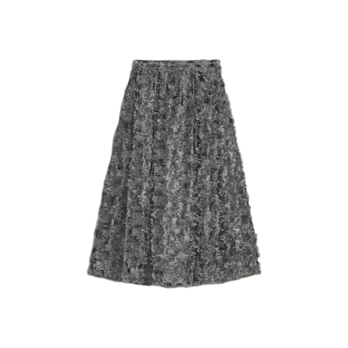 SCANLAN THEODORE Tinsel Бахрома Full Юбка Повседневный Длинный Юбка Женские Темный Серебряный