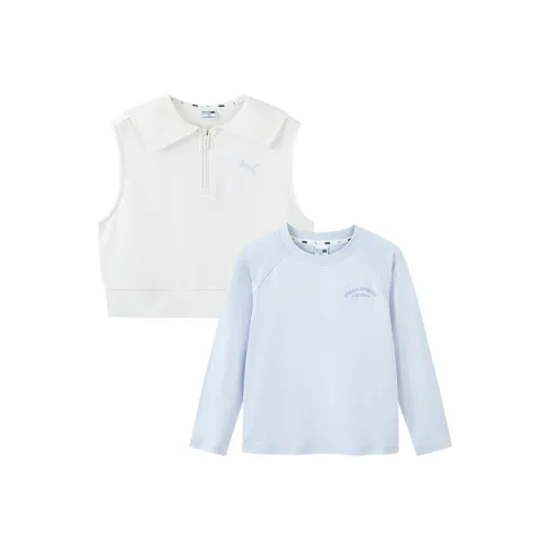 PUMA Толстовка Sportstyle Series Белый Синий Тон Дети Возраст 3-7 Лет