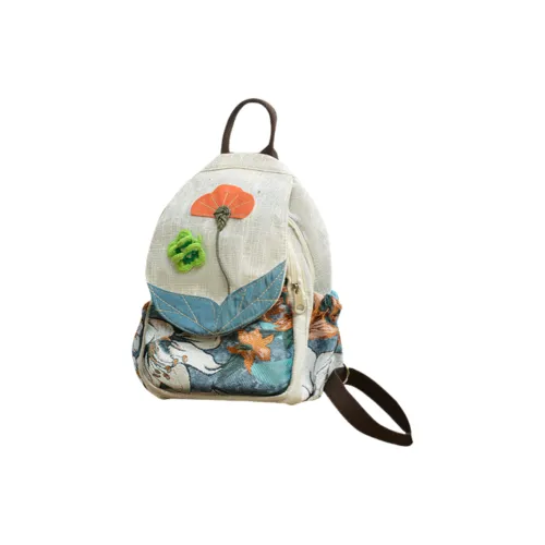 NANXIAOXIANG Хлопок лен смесь рюкзак на плечо женский светло-серый