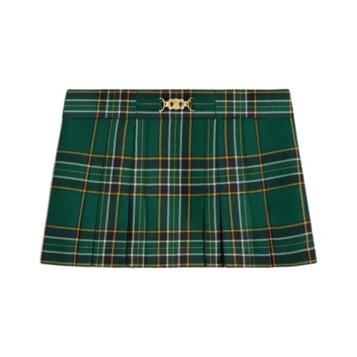 CELINE SS25 Повседневные короткие юбки Женские Зеленый