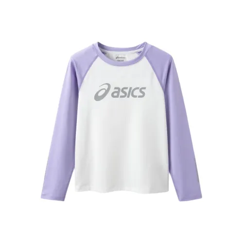 ASICS Белый Фиолетовый Унисекс T-рубашки