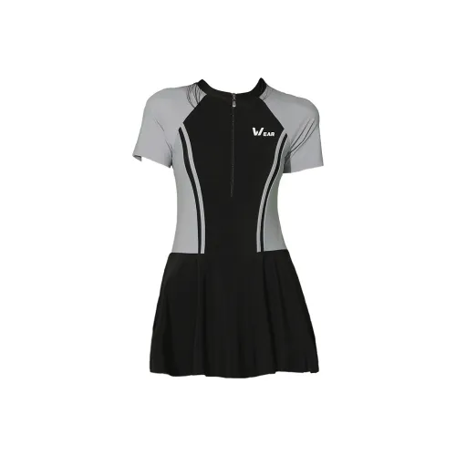 Hao Zhilang Серый Женские Ван-Пис Купальники