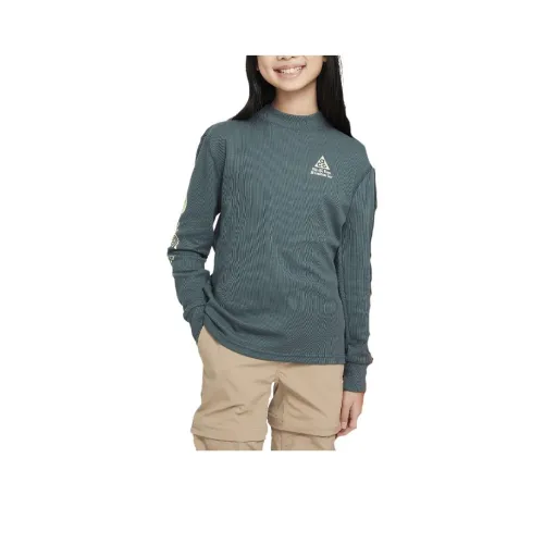 Nike Толстовка Детская одежда Loose Waffle LONG SLEEVE TOP Винтажный зеленый Детский