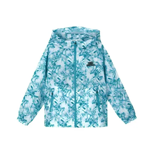 Skechers Kids SS24 Куртки Пальто Озерно-голубой Tie Dye С принтом по всей поверхности Подростки