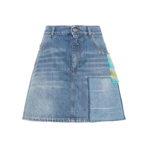 MARNI Джинсовые короткие юбки Женские Индиго